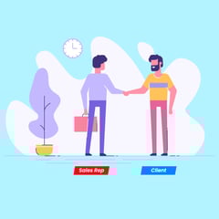 client, sales representative, meeting, discussion, landing page blind spots