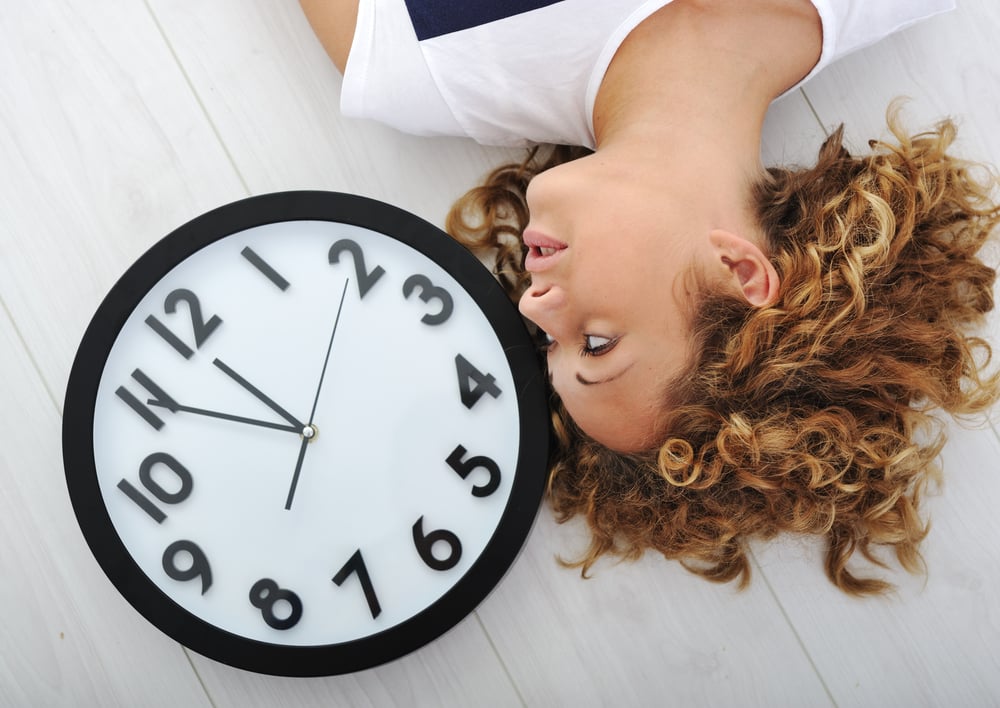 Girl and clock