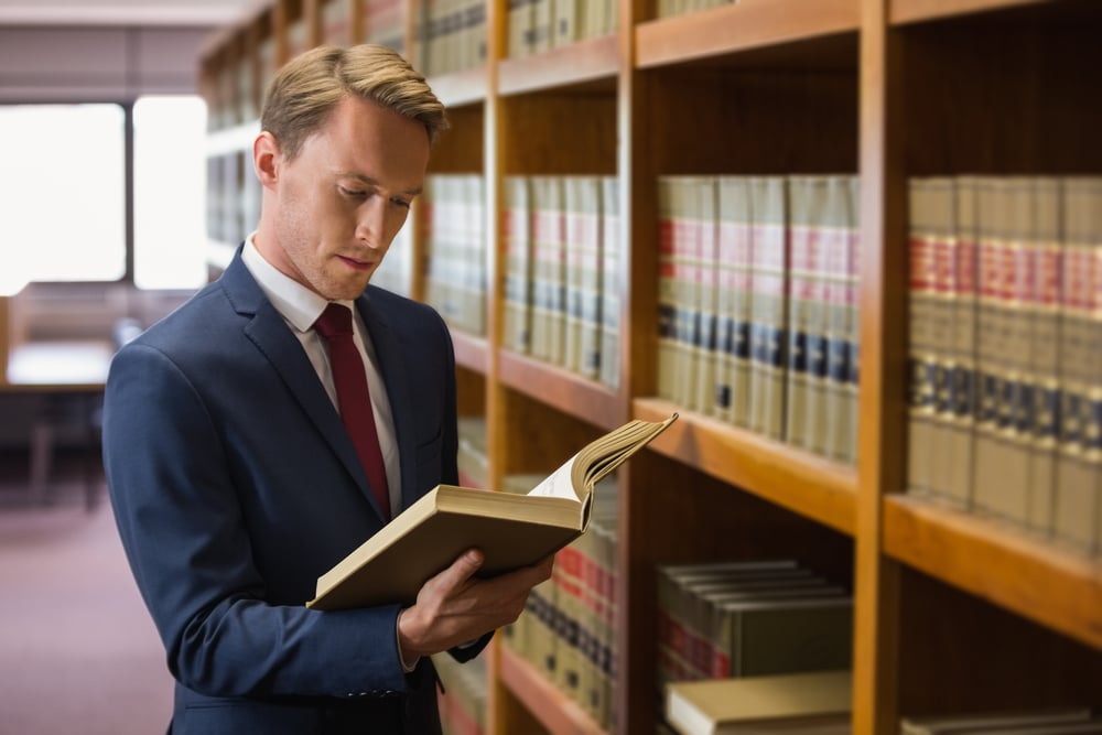 Man at the university library