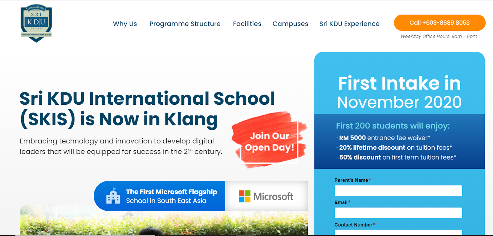 Education landing page